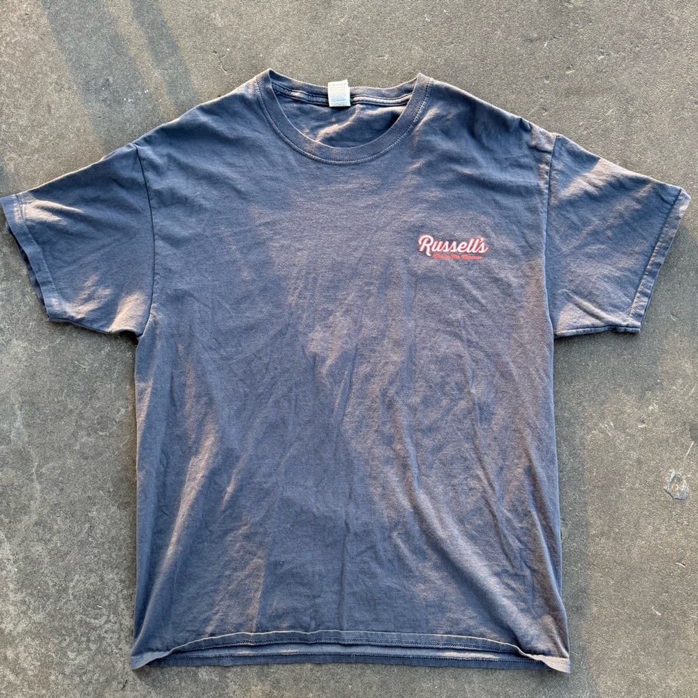 Russell Athletic Navy Tee with Red Logo